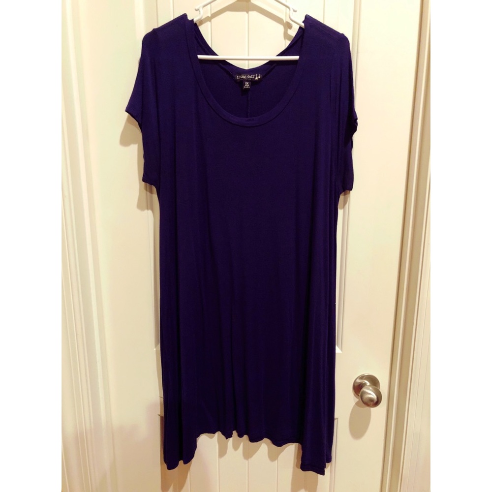 Solid navy knit tee dress